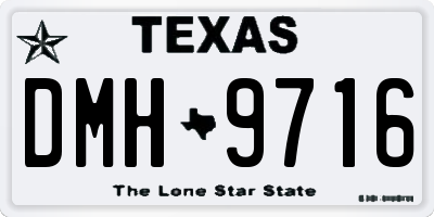 TX license plate DMH9716