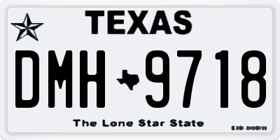 TX license plate DMH9718