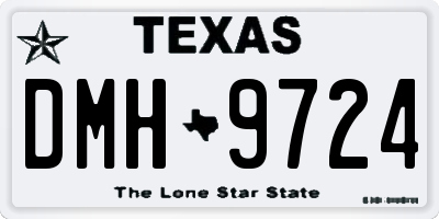 TX license plate DMH9724