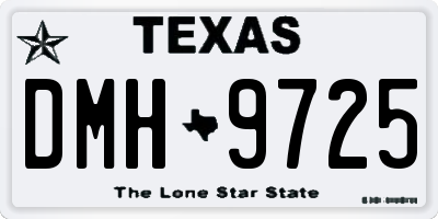 TX license plate DMH9725