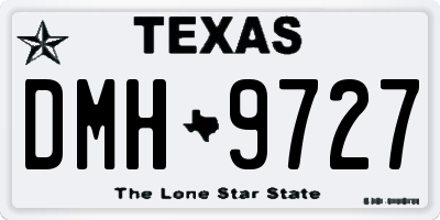 TX license plate DMH9727