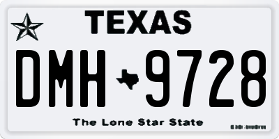 TX license plate DMH9728