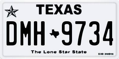 TX license plate DMH9734