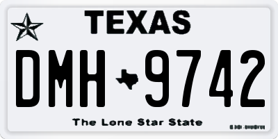 TX license plate DMH9742
