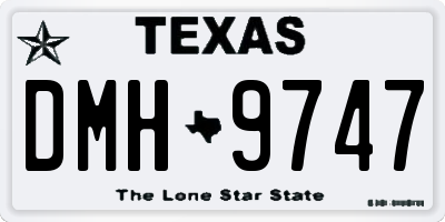 TX license plate DMH9747
