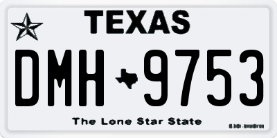 TX license plate DMH9753