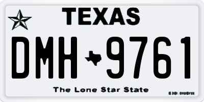 TX license plate DMH9761