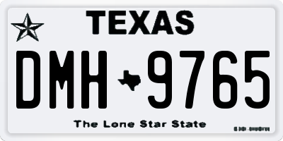 TX license plate DMH9765