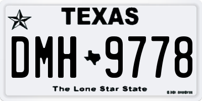 TX license plate DMH9778