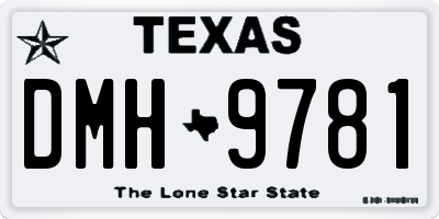 TX license plate DMH9781