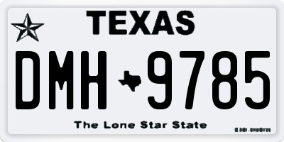 TX license plate DMH9785