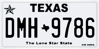 TX license plate DMH9786