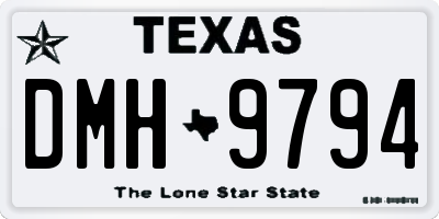 TX license plate DMH9794