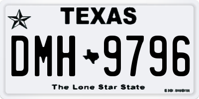 TX license plate DMH9796