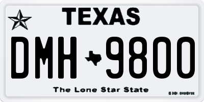 TX license plate DMH9800