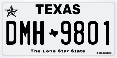 TX license plate DMH9801