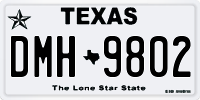 TX license plate DMH9802