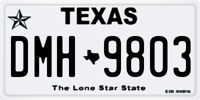 TX license plate DMH9803