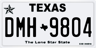 TX license plate DMH9804