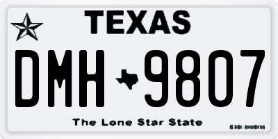 TX license plate DMH9807