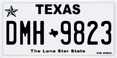 TX license plate DMH9823
