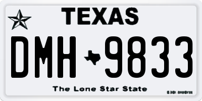 TX license plate DMH9833