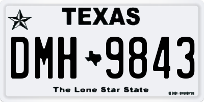 TX license plate DMH9843