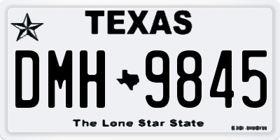 TX license plate DMH9845