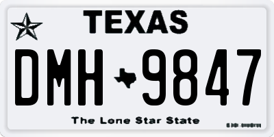 TX license plate DMH9847