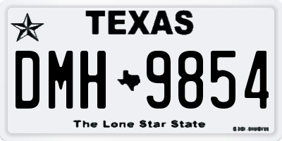 TX license plate DMH9854