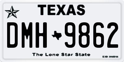 TX license plate DMH9862