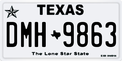 TX license plate DMH9863