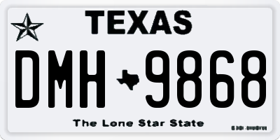 TX license plate DMH9868