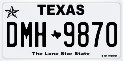 TX license plate DMH9870