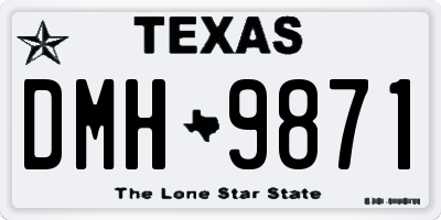 TX license plate DMH9871