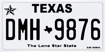 TX license plate DMH9876