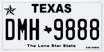TX license plate DMH9888