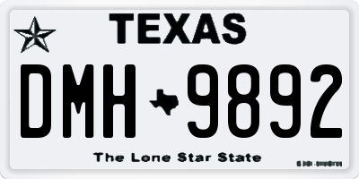 TX license plate DMH9892