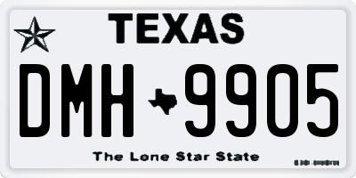 TX license plate DMH9905