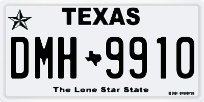 TX license plate DMH9910