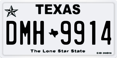 TX license plate DMH9914