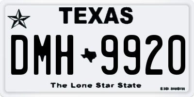 TX license plate DMH9920