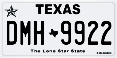 TX license plate DMH9922