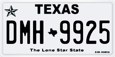 TX license plate DMH9925