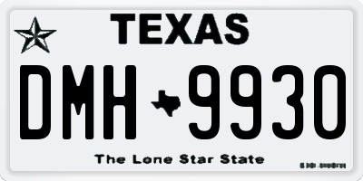 TX license plate DMH9930