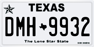 TX license plate DMH9932