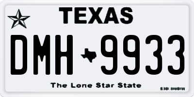 TX license plate DMH9933