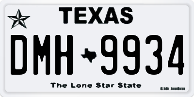 TX license plate DMH9934