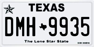 TX license plate DMH9935