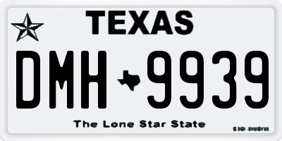 TX license plate DMH9939